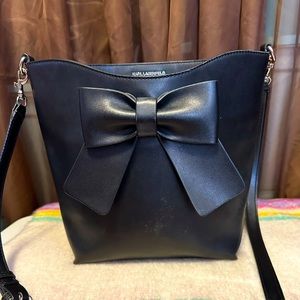 Like new Karl Lagerfeld Black Bow Crossbody.